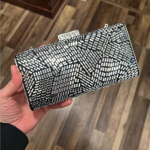 Nina New York Crystal & Black Clutch Bag
